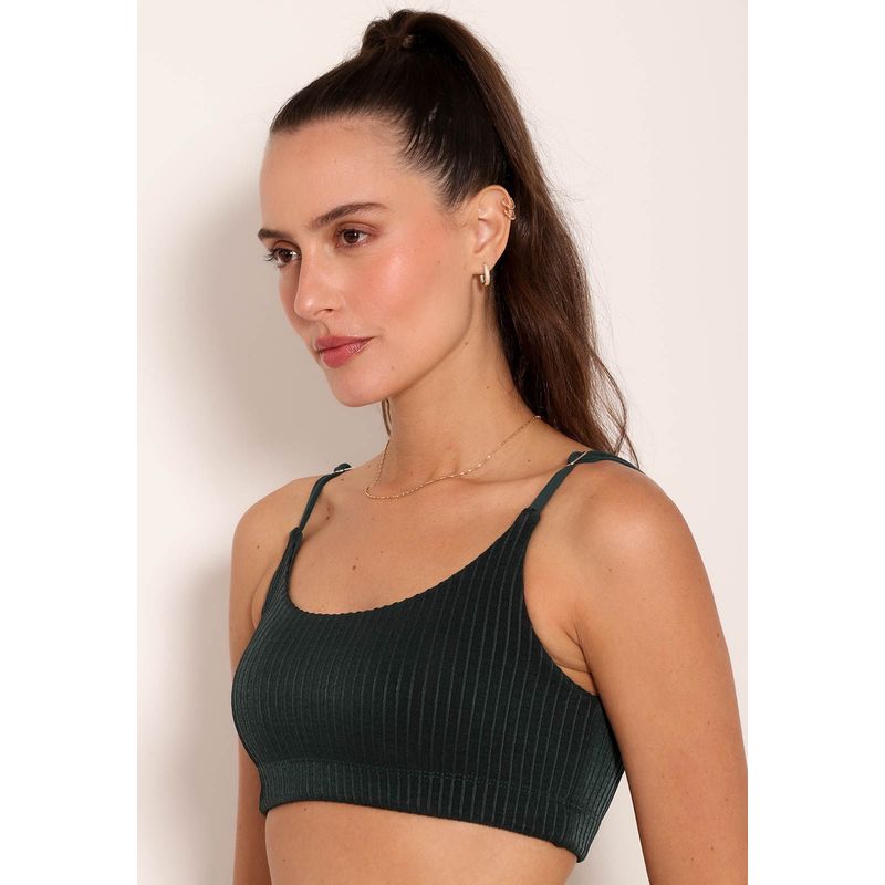 Top Fitness Canelado Regata Brilhante