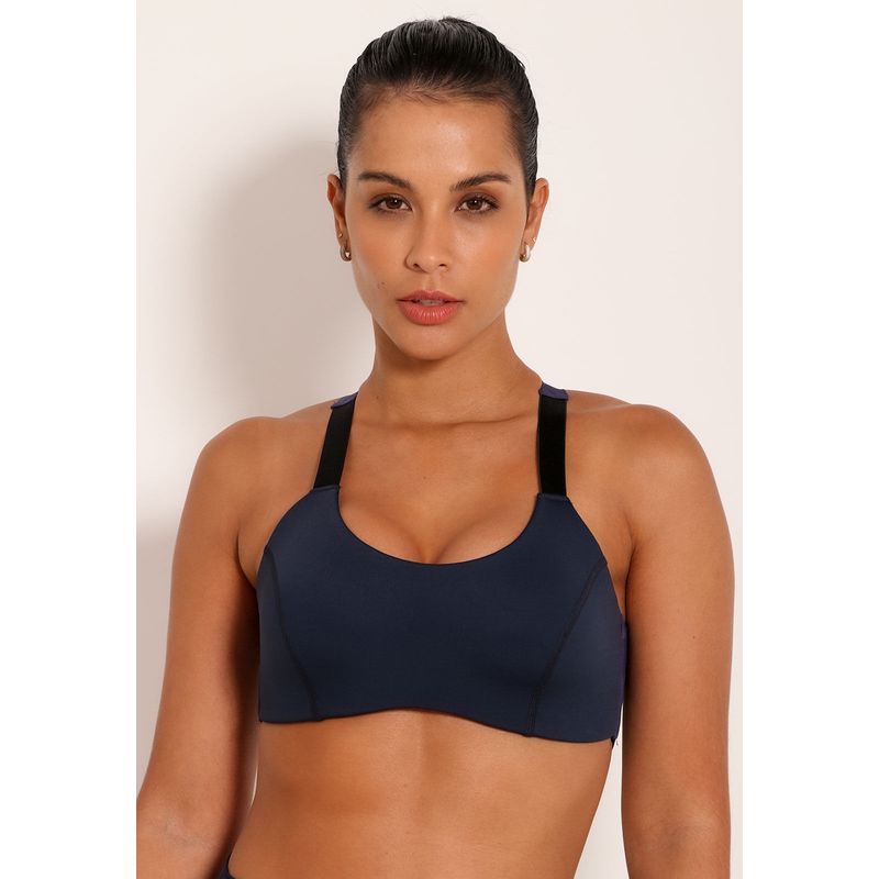 Top Tech Fitness Bicolor Nadador com Vazado Kelp