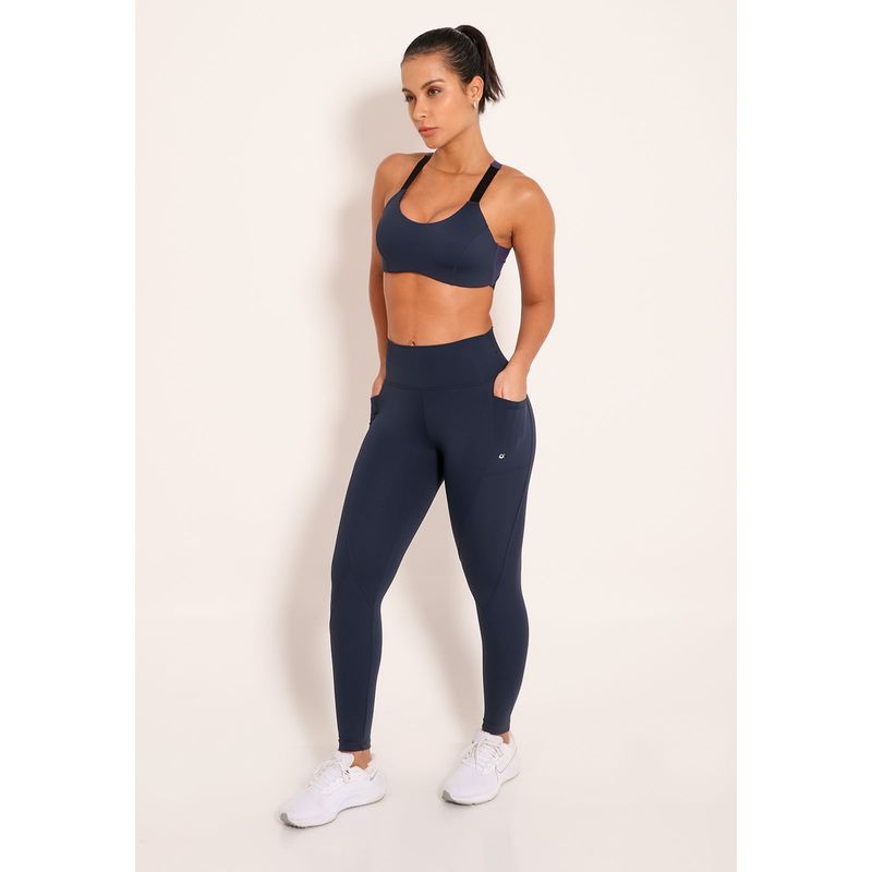 Top Tech Fitness Bicolor Nadador com Vazado Kelp