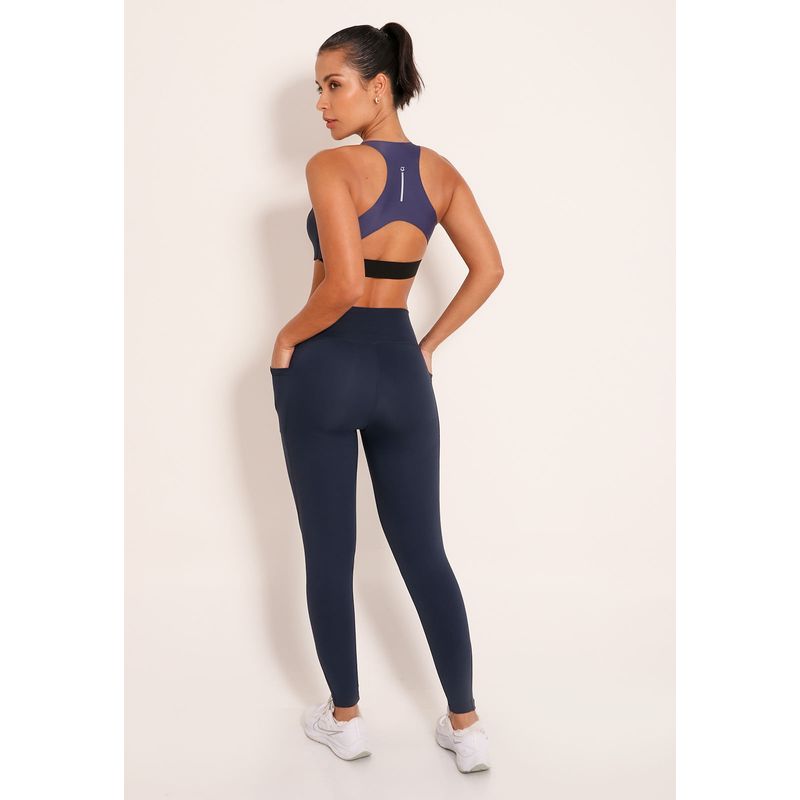 Top Tech Fitness Bicolor Nadador com Vazado Kelp