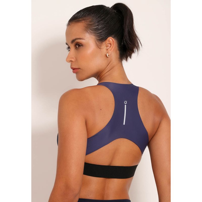 Top Tech Fitness Bicolor Nadador com Vazado Kelp