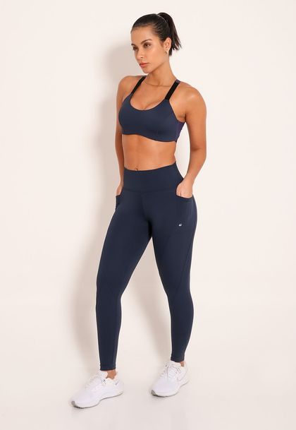 Top Tech Fitness Bicolor Nadador com Vazado Kelp