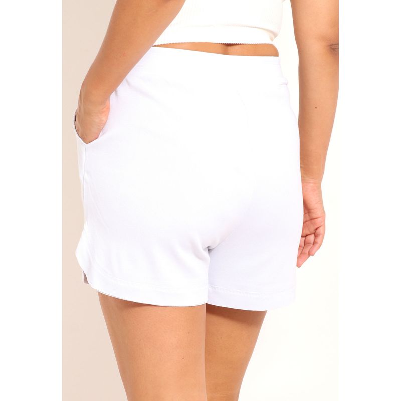 Shorts Feminino Básico Canelado Com Bolso
