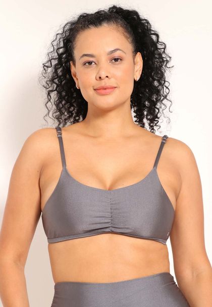 Top Fitness De Alcinha Franzido Trilobal