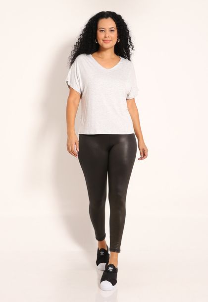 Blusa Feminina Viscolycra com Gola V