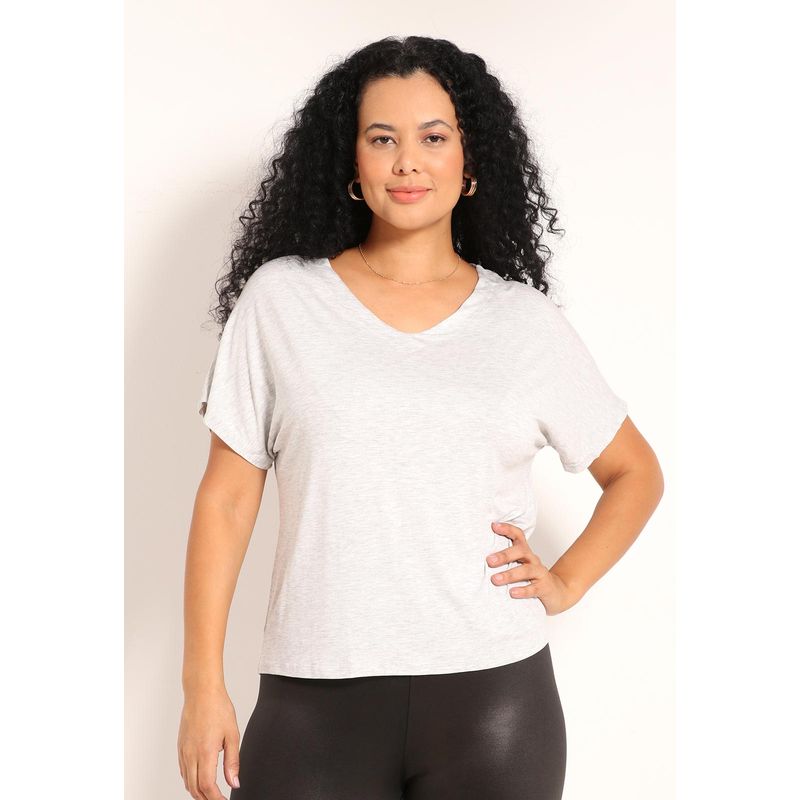 Blusa Feminina Viscolycra com Gola V