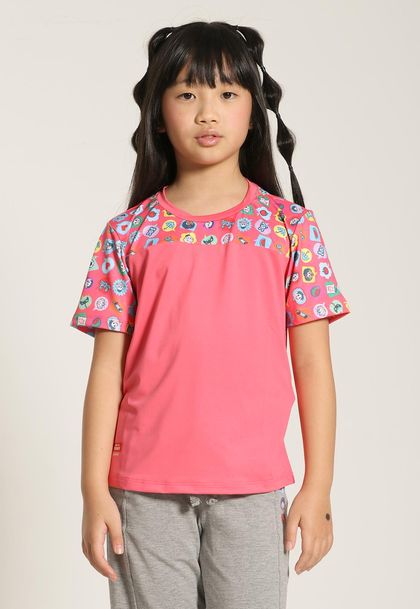 Camiseta Infantil Menina Manga Curta UV 50+ Turma da Mônica