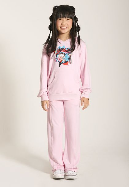 Blusa Infantil Menina Com Bolso Canguru Turma da Mônica