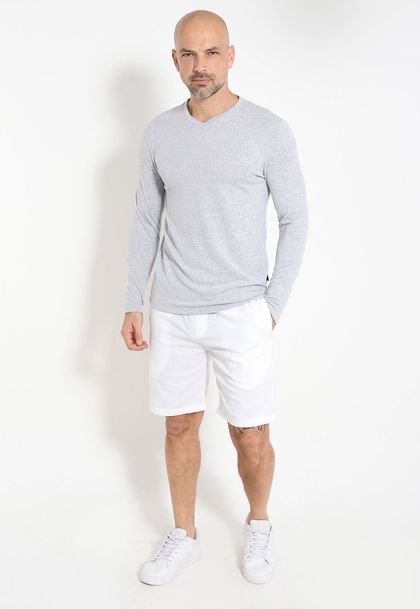Bermuda Masculina Linho Com Bolsos