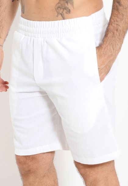 Bermuda Masculina Linho Com Bolsos