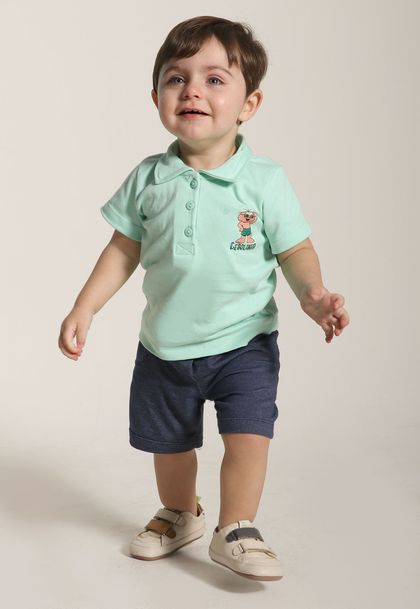 Conjunto Infantil Menino Polo Turma da Mônica