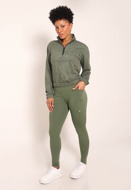 Calça Legging Compress Com Recortes