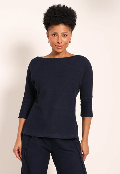 Blusa Aspen Manga 3/4 Com Fenda Lateral