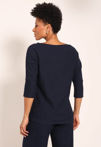 Blusa Aspen Manga 3/4 Com Fenda Lateral