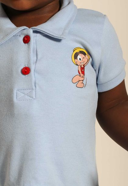 Vestido Infantil Menina Suedini Com Gola Turma da Mônica