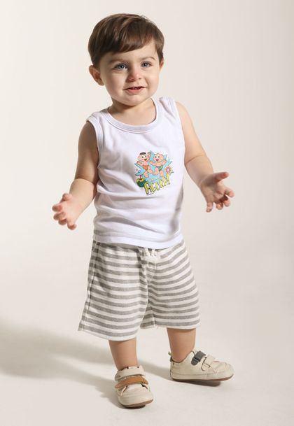 Conjunto Infantil Menino Listrado Turma da Mônica