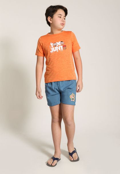 Shorts Infantil Menino Linho Turma da Mônica
