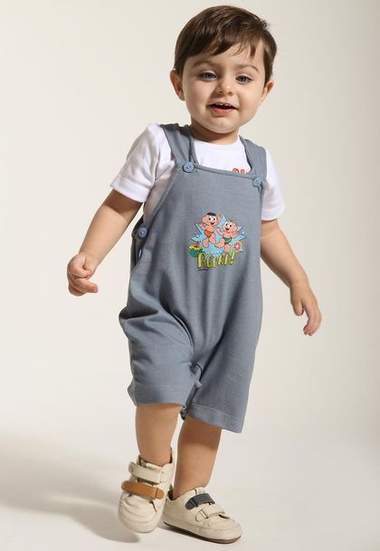 Conjunto Infantil Menino Camiseta e Macacão Turma da Mônica