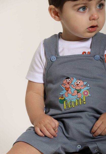 Conjunto Infantil Menino Camiseta e Macacão Turma da Mônica