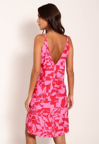 Vestido Fluxy Curto com Puxadores - Pink Cajuart