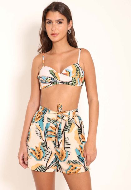 Shorts Feminino com Cinto e Cós Franzido - Penca