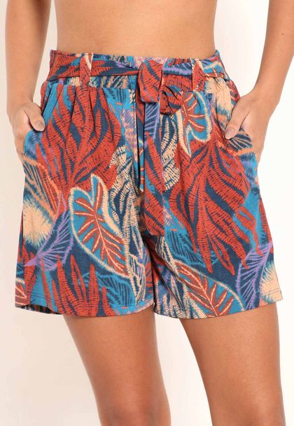 Shorts Feminino Fluxy Curto Com Cinto - Angra