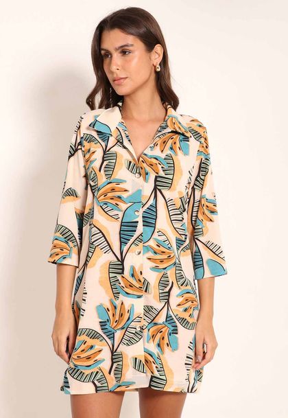 Camisão Microfibra Com Botões e Barra Colada - Penca
