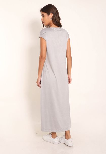 Vestido Suede Amplo Regata