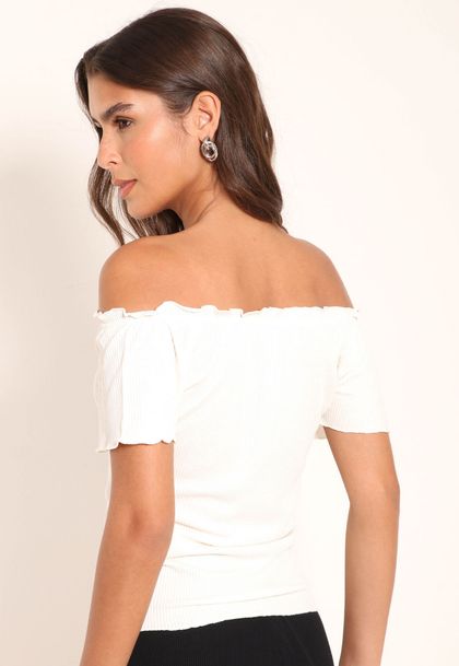 Blusa Feminina Ciganinha Manga Curta Texturizada